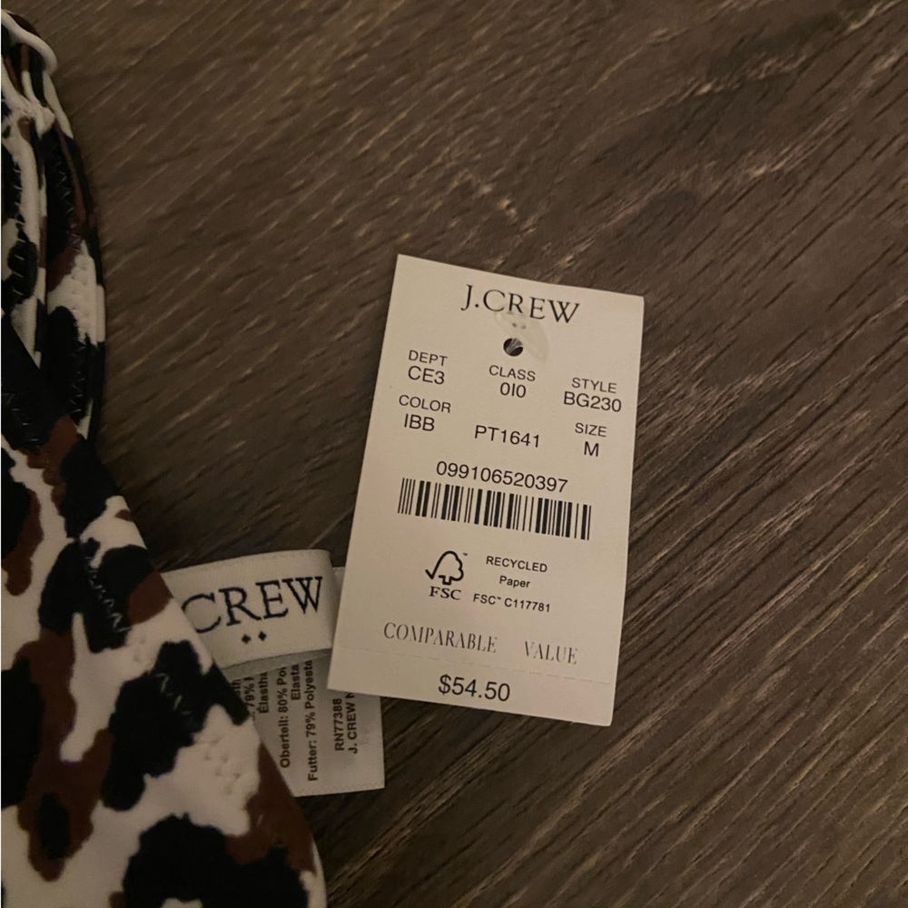 !! SOLD!! NWT J Crew Leopard Ruffle French Bikini Top - Picture 5 of 5